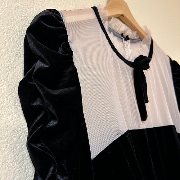 Chelsea Violet Size XL Dress Black Velvet Mesh Puff Babydoll Goth Sophie Maid - Picture 13 of 16